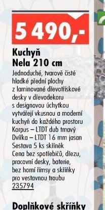 Kuchyň Nela 210 cm