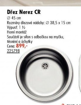 Dřez Nerez CR