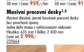Masivní pracovní desky
