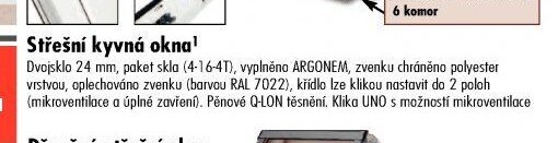 Střešní kyvná okna