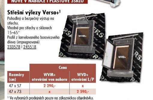 Střešní výlezy Versa