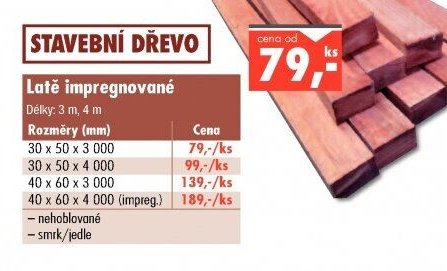 Latě impregnované