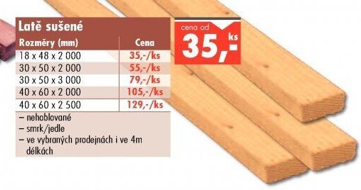 Latě sušené