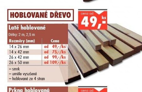Latě hoblované