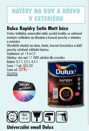 Dulux Rapidry Satin Matt báze