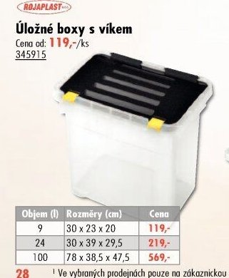 Úložné boxy s víkem