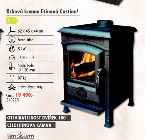 Krbová kamna litinová Castina