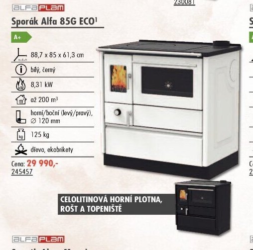 Sporák Alfa 85G ECO
