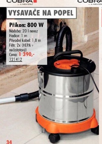 Vysavač na popel 800 W