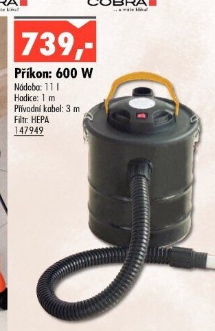 Vysavač na popel 600 W