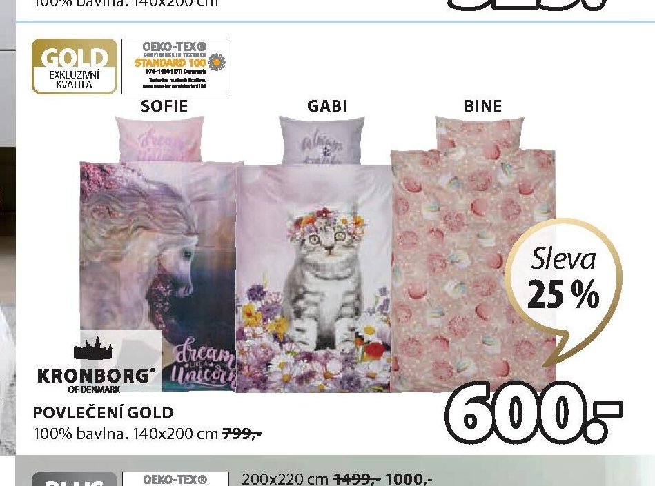 Povlečení Gold - Sofie, Gabi, Bine
