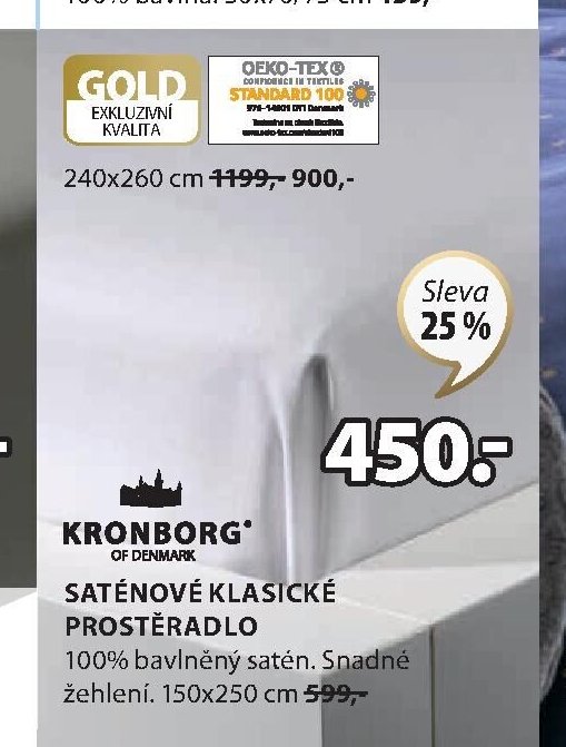Saténové klasické prostěradlo