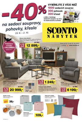 akční leták Sconto nábytek 23.9.2022-13.10.2022
