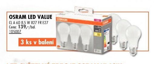 OSRAM LED VALUE CL A 60 8,5 W 827 FR E27