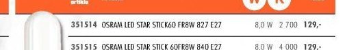 OSRAM LED STAR STICK60 FR8W 827 E27