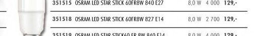 OSRAM LED STAR STICK 60FR8W 827 E14