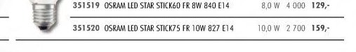 OSRAM LED STAR STICK75 FR 10W 827 E14