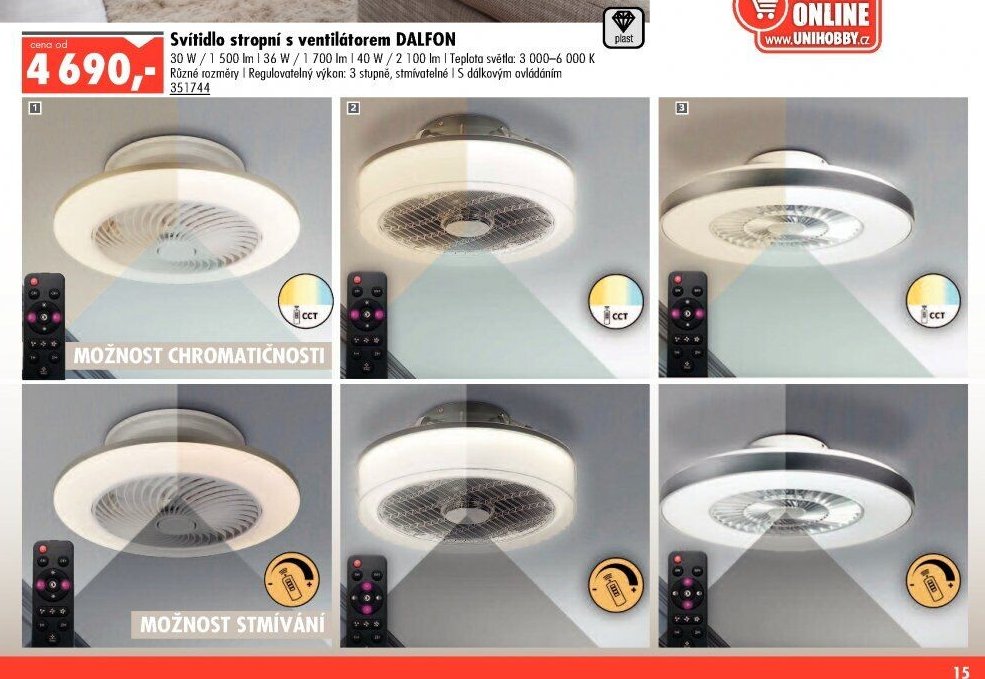 Svítidlo stropní s ventilátorem DALFON