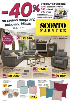 akční leták Sconto nábytek 23.9.2022-13.10.2022