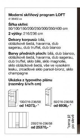 Moderní skříňový program LOFT