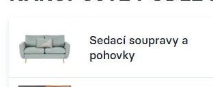 Sedací soupravy a pohovky