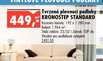 Tvrzené plovoucí podlahy KRONOSTEP STANDARD