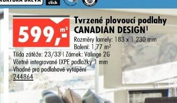 Tvrzené plovoucí podlahy CANADIAN DESIGN