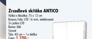 Zrcadlová skříňka ANTICO šíře 40 cm