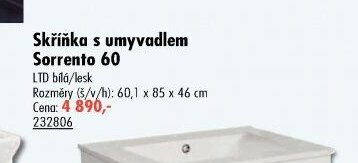 Skříňka s umyvadlem Sorrento 60