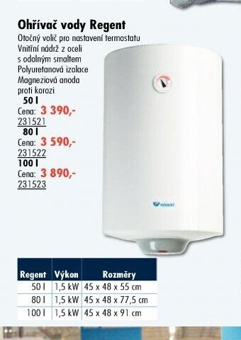 Ohřívač vody Regent