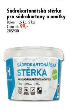 Sádrokartonářská stěrka pro sádrokartony a omítky