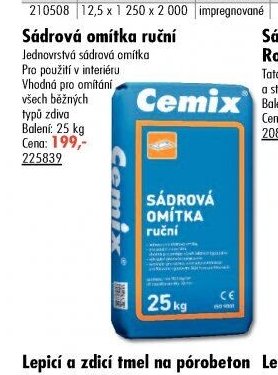 Sádrová omítka ruční Cemix