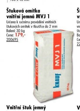 Štuková omítka vnitřní jemná MVJ 1