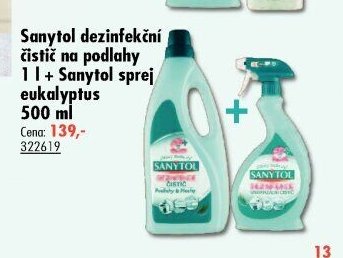Sanytol dezinfekční čistič na podlahy 1 l + Sanytol sprej eukalyptus 500 ml
