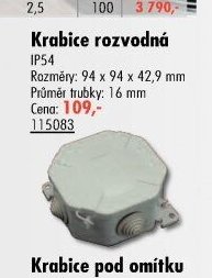 Krabice rozvodná IP54 (115083)