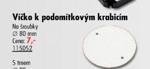 Víčko k podomítkovým krabicím 80 mm (115052)
