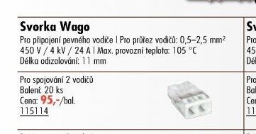 Svorka Wago (2 vodiče, 20ks)