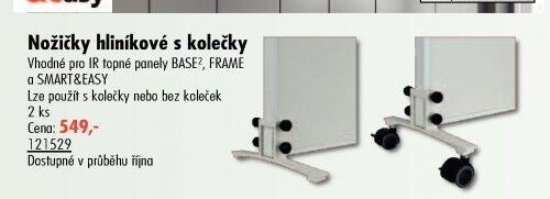 Nožičky hliníkové s kolečky