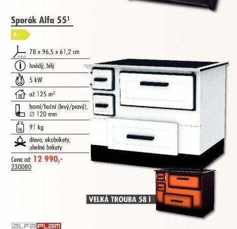 Sporák Alfa 55