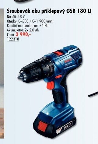 Šroubovák aku příklepový GSB 180 LI