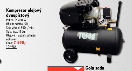Kompresor olejový dvoupístový