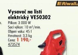 Vysavač na listí elektrický VE50302