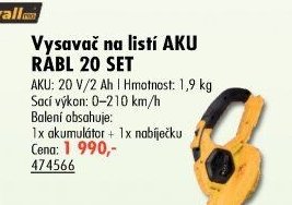 Vysavač na listí AKU RABL 20 SET