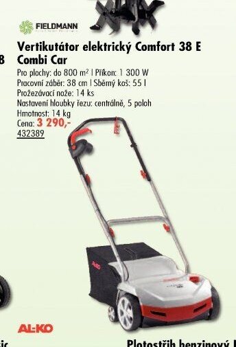 Vertikutátor elektrický Comfort 38 E Combi Car