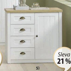Komoda, 4 zásuvky a 1 dveře