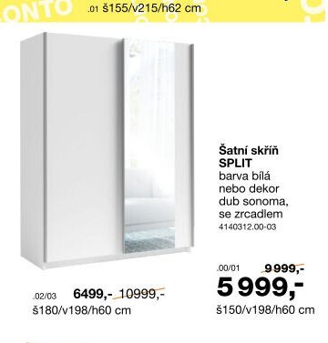 Šatní skříň SPLIT