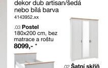 Postel 180x200 cm, bez matrace a roštu