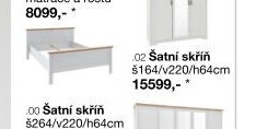 Šatní skříň š164/v220/h64cm