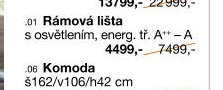 Rámová lišta s osvětlením, energ. tř. A++ – A
