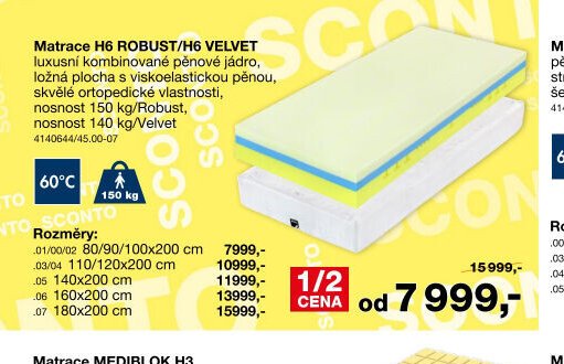Matrace H6 ROBUST/H6 VELVET